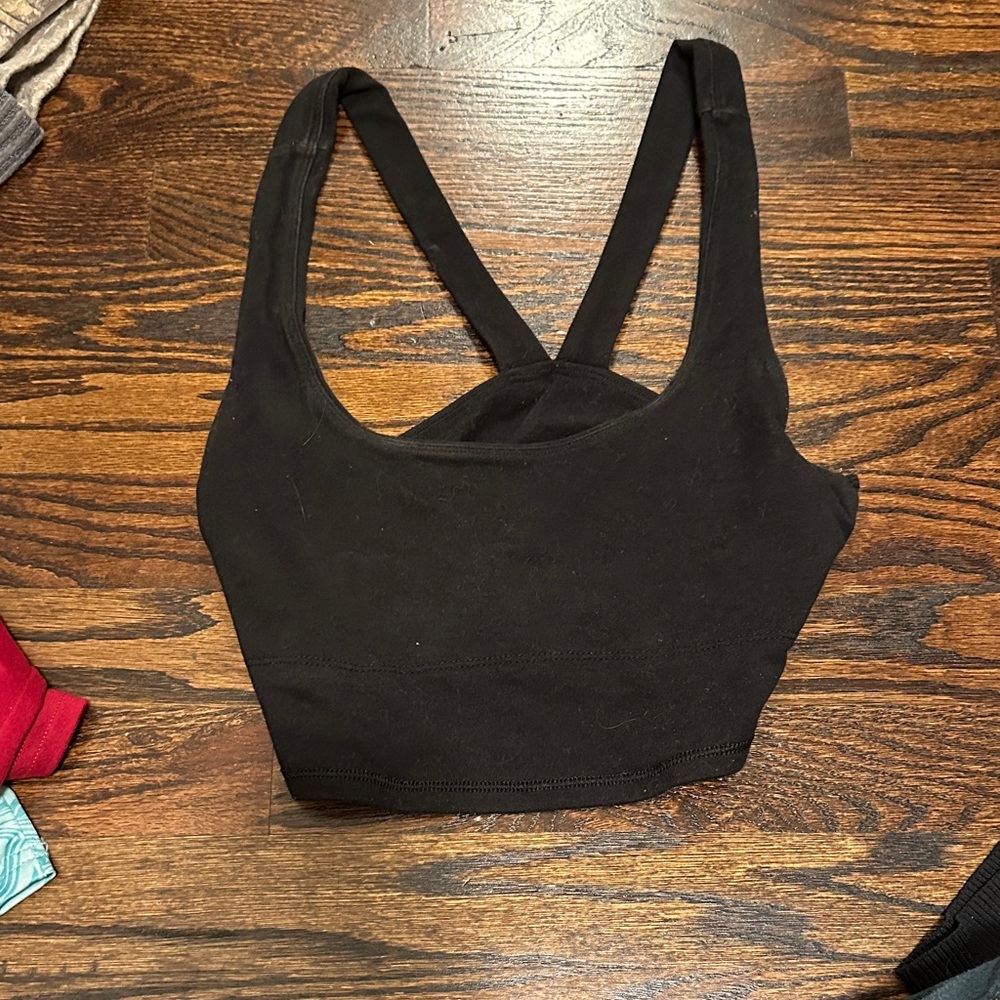Black Cross-Back Crop Top